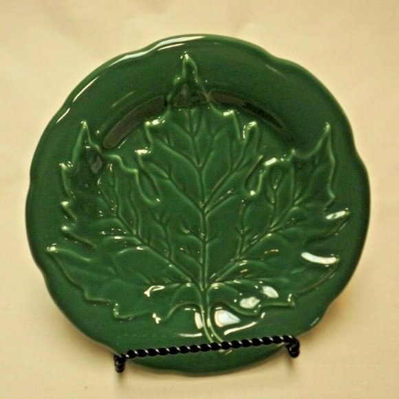 Longaberger Pottery Set of 4 Falling Leaves Collection Leaf Plates in the Box - Picture 10 of 10